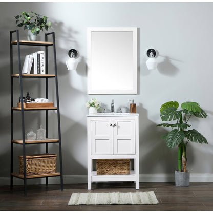 24 inch Single bathroom vanity in white