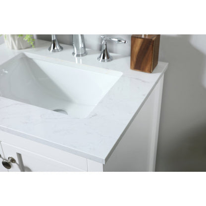24 inch Single bathroom vanity in white