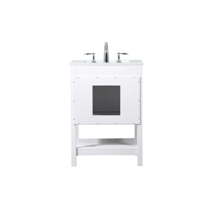 24 inch Single bathroom vanity in white