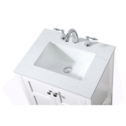 24 inch Single bathroom vanity in white