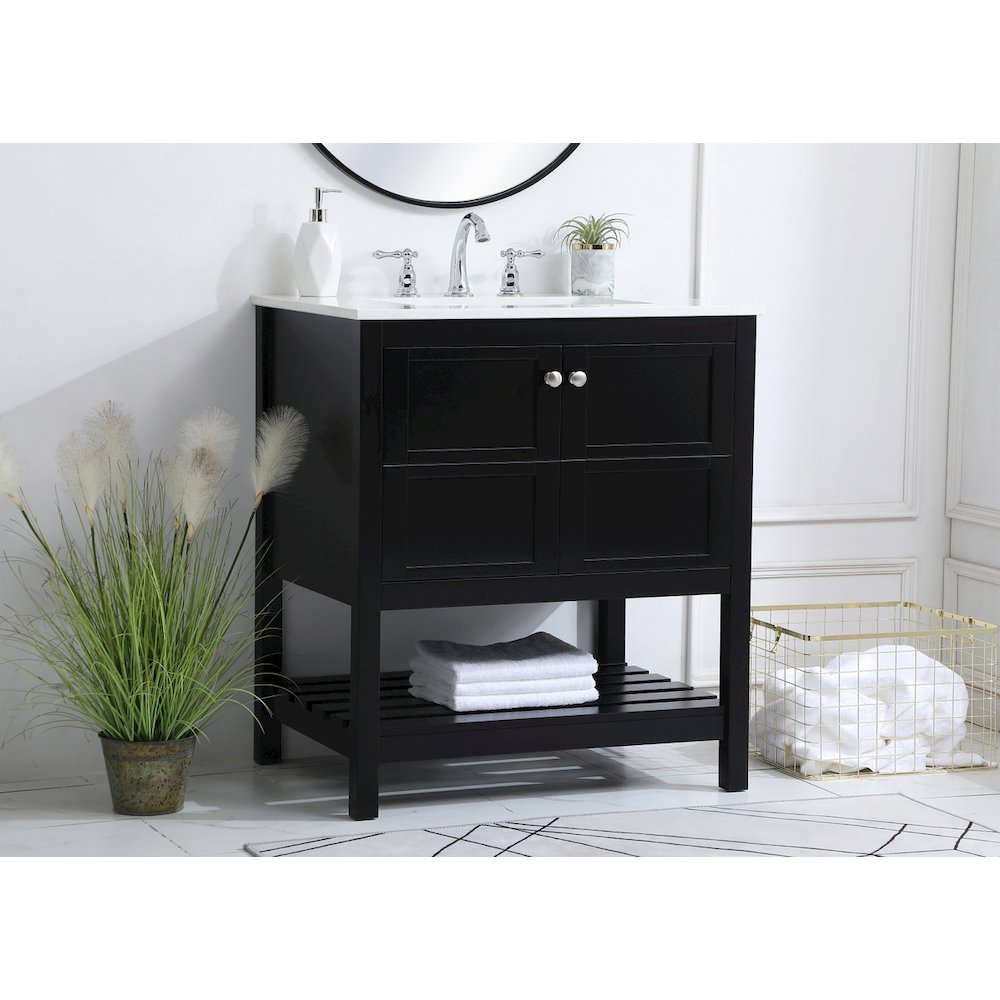 30 inch Single Bathroom Vanity in Black
