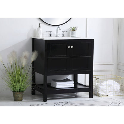 30 inch Single Bathroom Vanity in Black