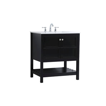30 inch Single Bathroom Vanity in Black