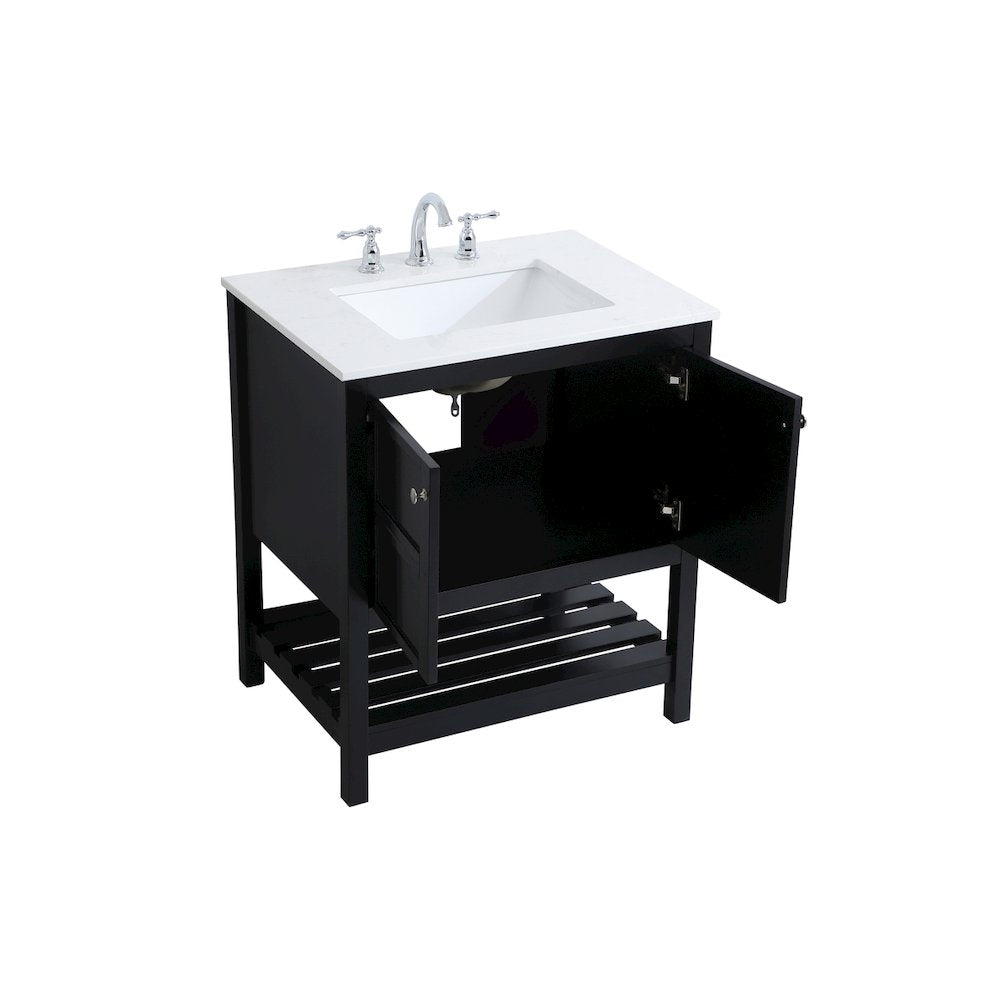 30 inch Single Bathroom Vanity in Black