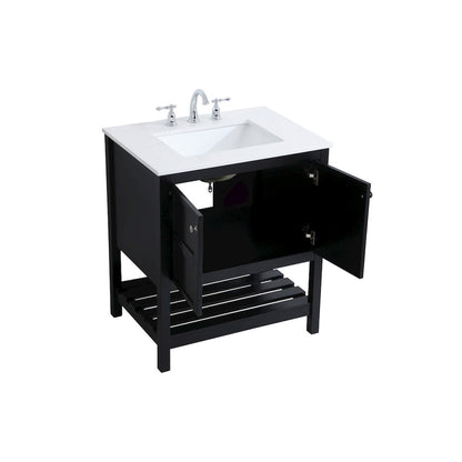 30 inch Single Bathroom Vanity in Black