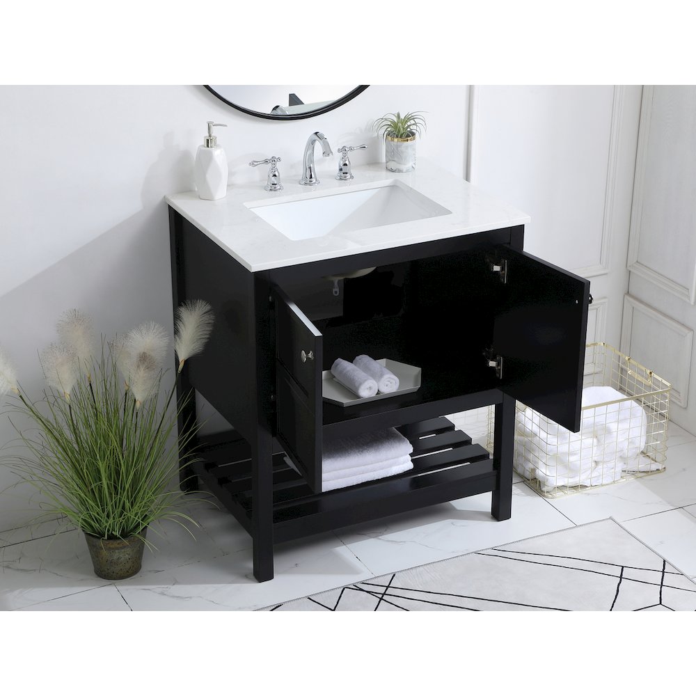 30 inch Single Bathroom Vanity in Black