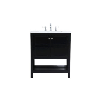 30 inch Single Bathroom Vanity in Black