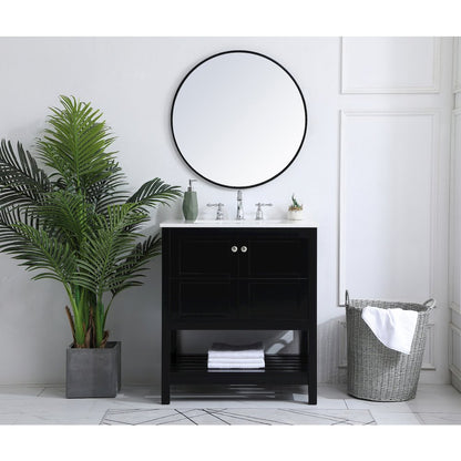 30 inch Single Bathroom Vanity in Black