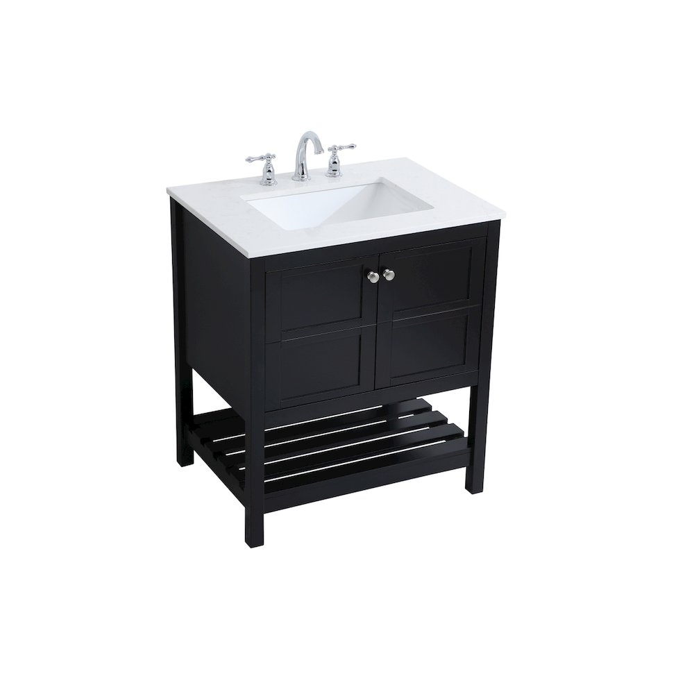 30 inch Single Bathroom Vanity in Black