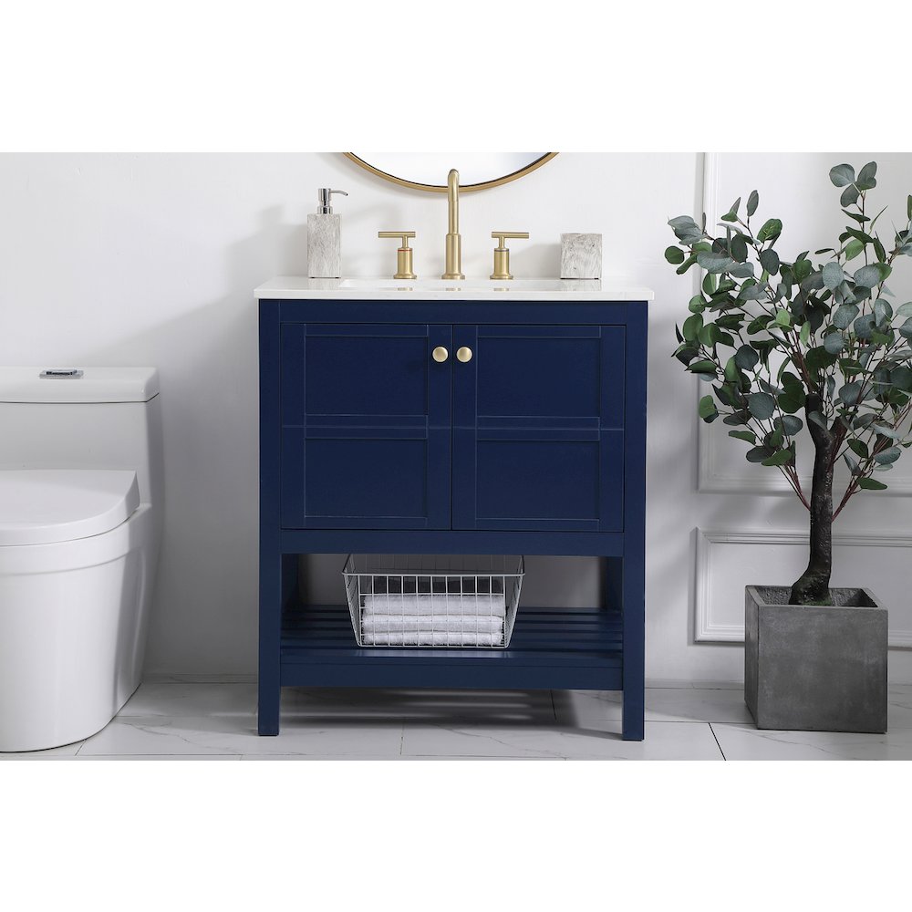 30 inch Single Bathroom Vanity in Blue