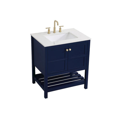 30 inch Single Bathroom Vanity in Blue