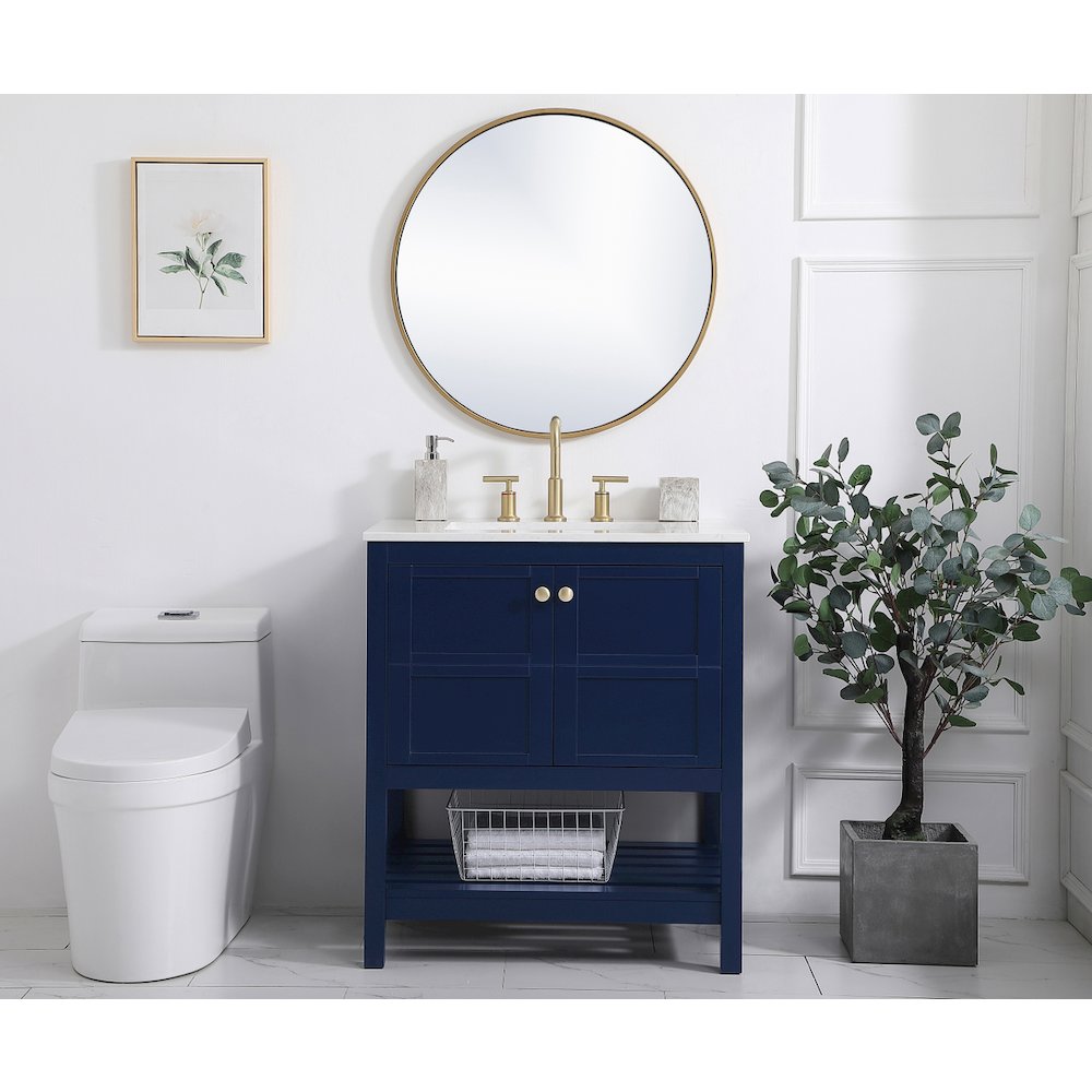 30 inch Single Bathroom Vanity in Blue