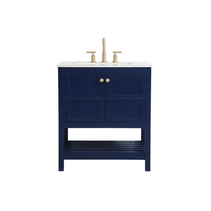 30 inch Single Bathroom Vanity in Blue