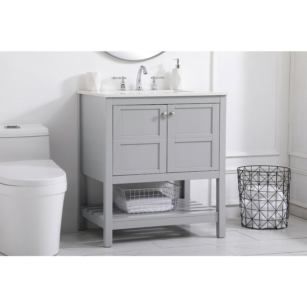 30 inch Single Bathroom Vanity in Gray
