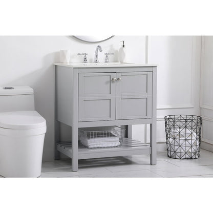 30 inch Single Bathroom Vanity in Gray