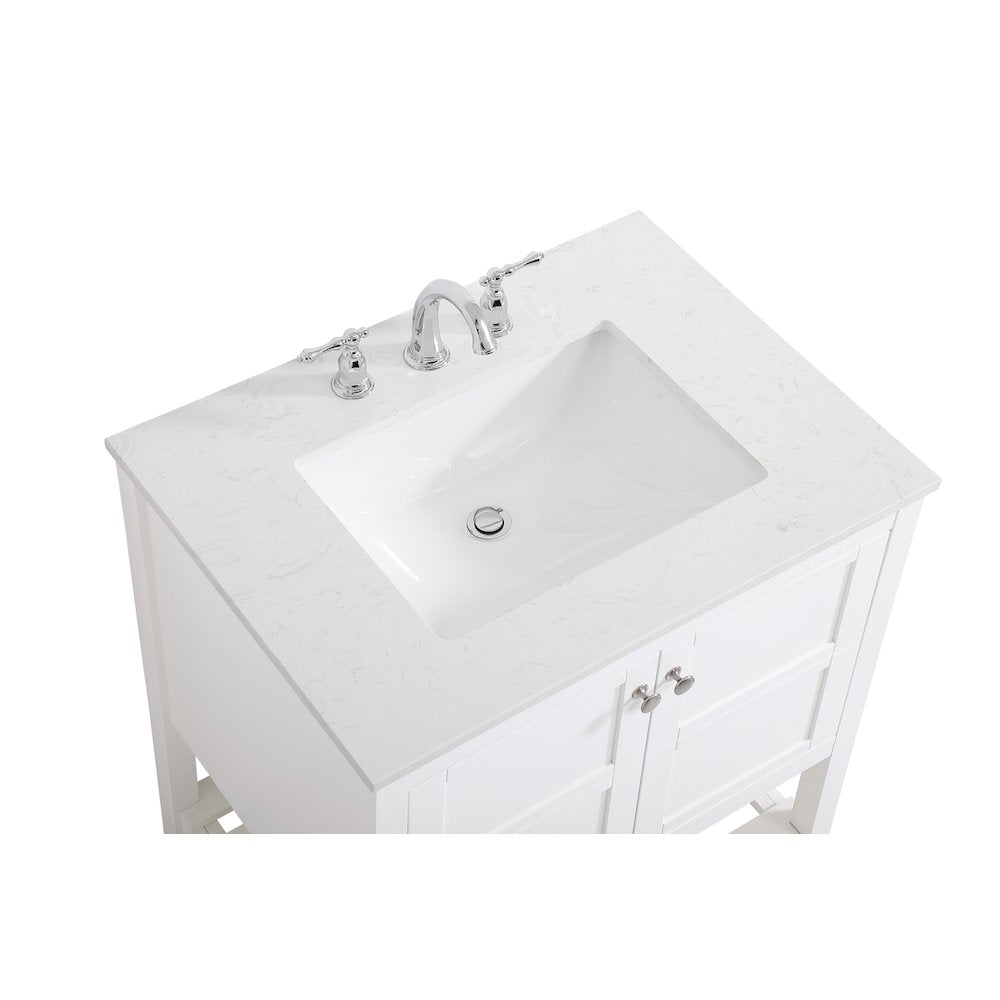 30 inch Single Bathroom Vanity in White
