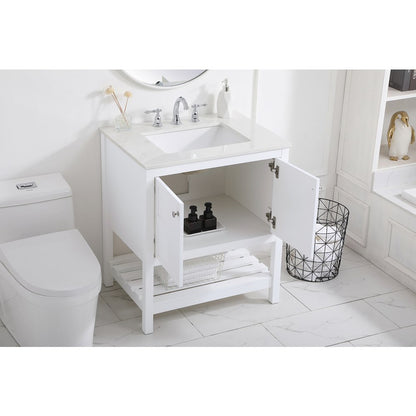 30 inch Single Bathroom Vanity in White