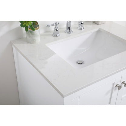 30 inch Single Bathroom Vanity in White