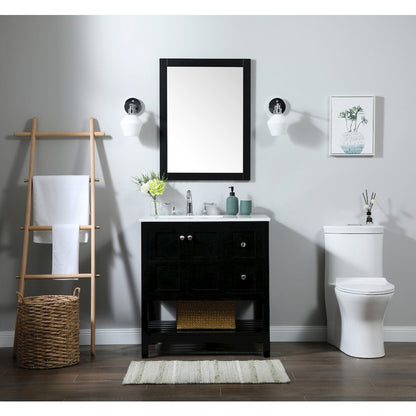 32 inch Single bathroom vanity in black