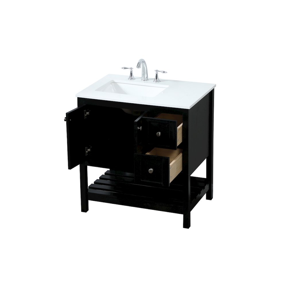 32 inch Single bathroom vanity in black