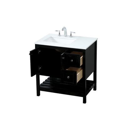 32 inch Single bathroom vanity in black