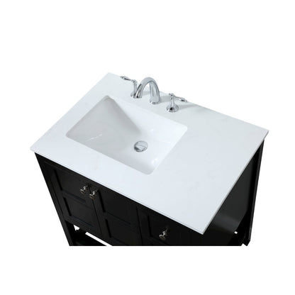 32 inch Single bathroom vanity in black