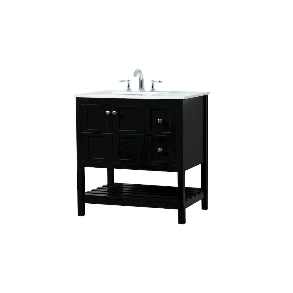 32 inch Single bathroom vanity in black