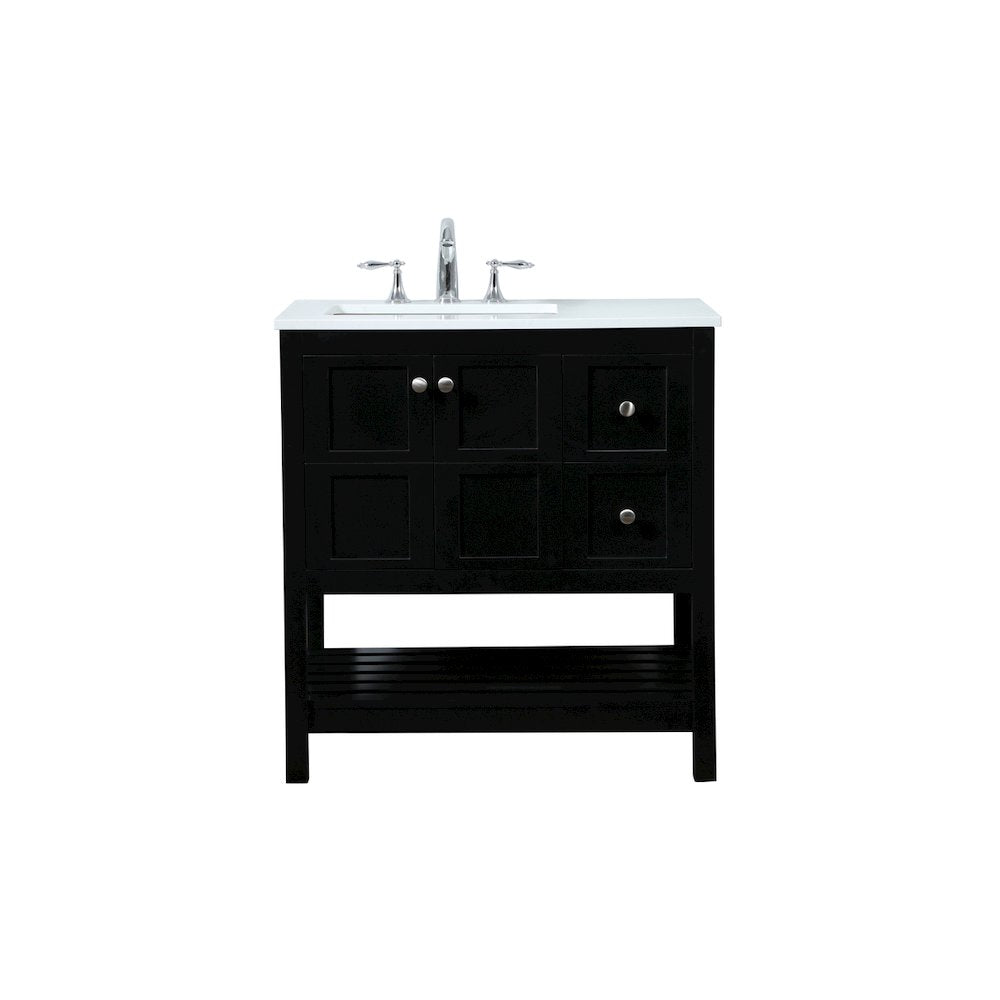 32 inch Single bathroom vanity in black