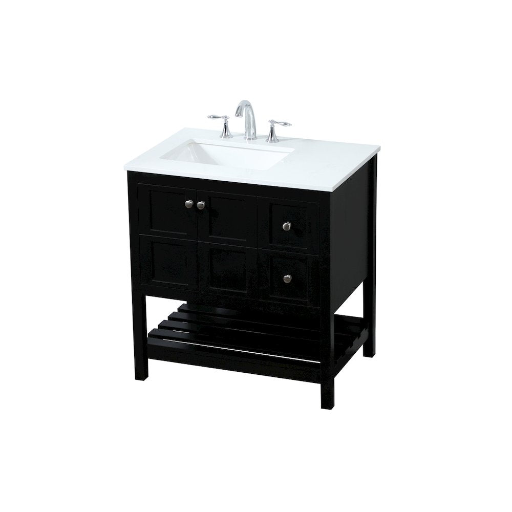 32 inch Single bathroom vanity in black