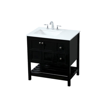 32 inch Single bathroom vanity in black