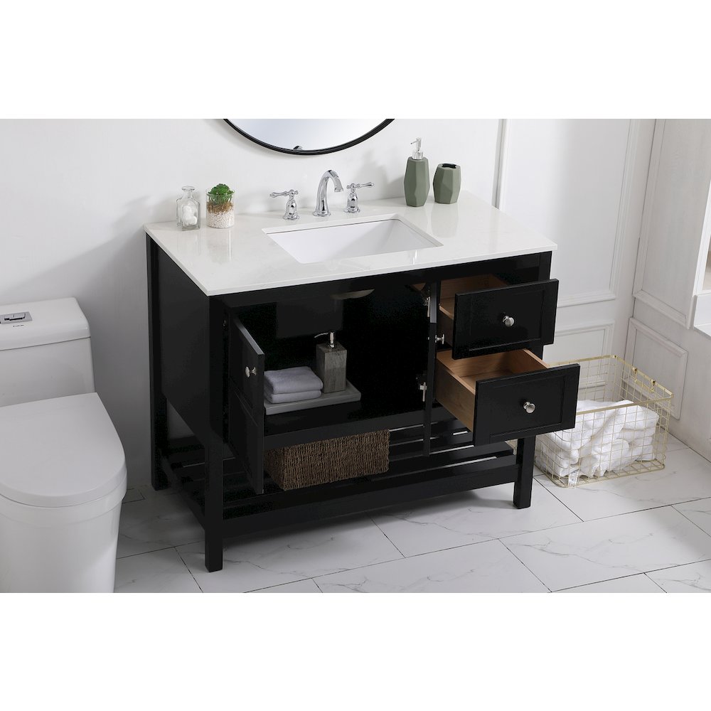 42 inch Single Bathroom Vanity in Black