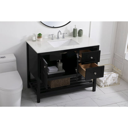 42 inch Single Bathroom Vanity in Black
