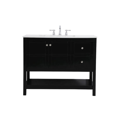 42 inch Single Bathroom Vanity in Black