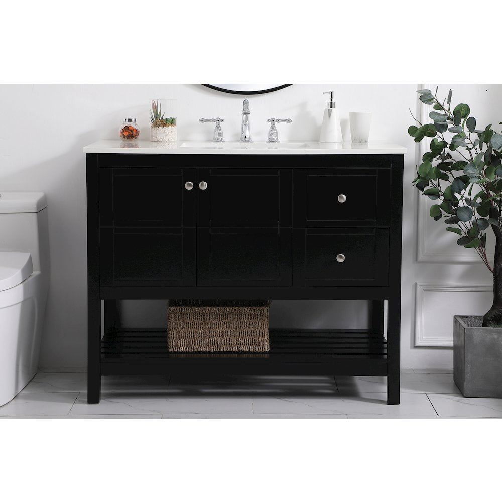 42 inch Single Bathroom Vanity in Black