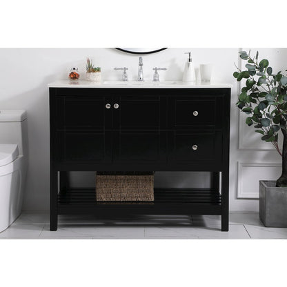 42 inch Single Bathroom Vanity in Black
