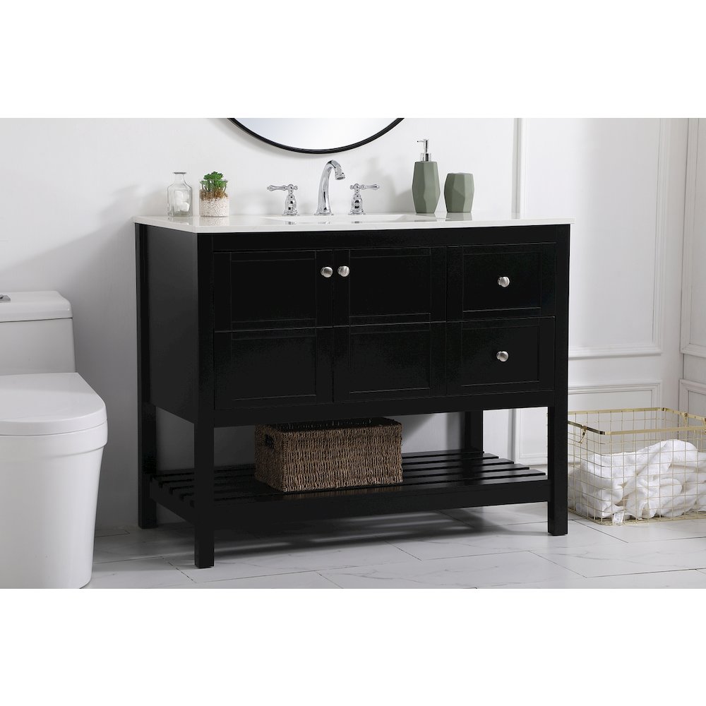 42 inch Single Bathroom Vanity in Black