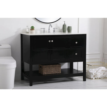 42 inch Single Bathroom Vanity in Black