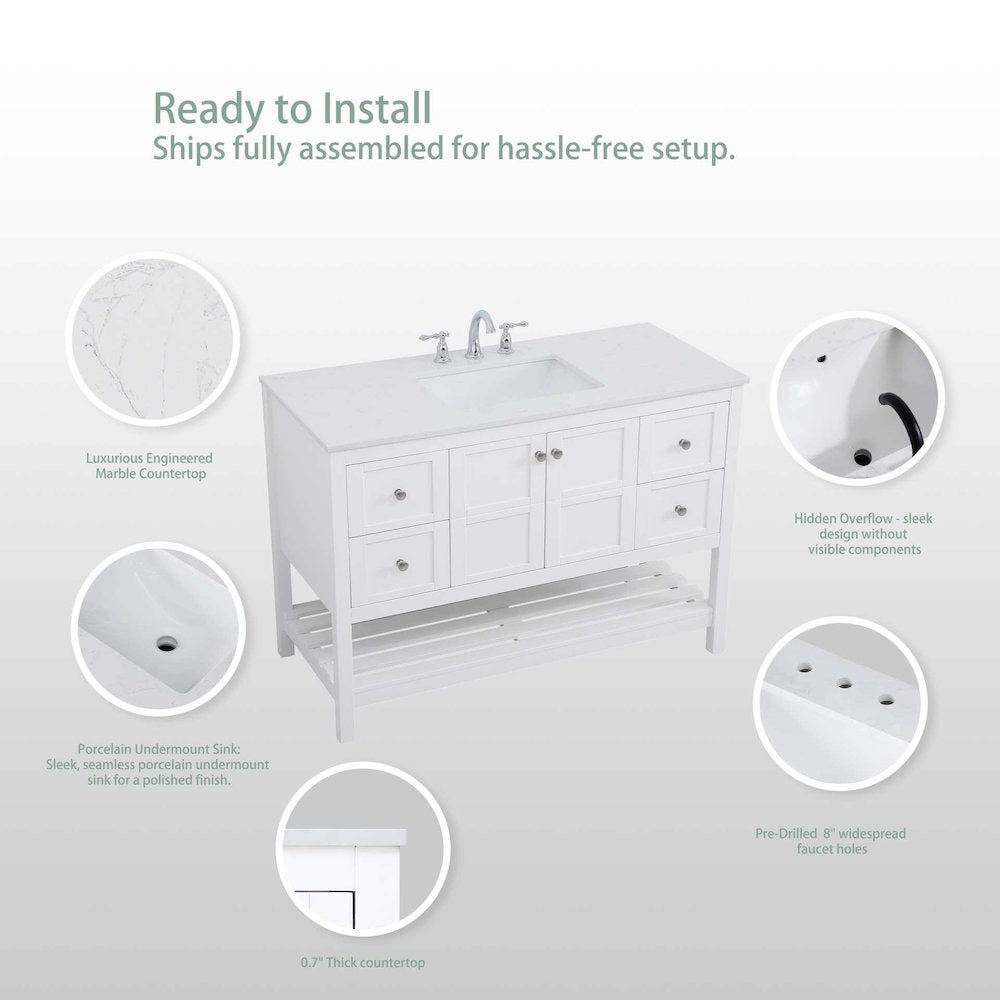 48 inch Single Bathroom Vanity in Gray