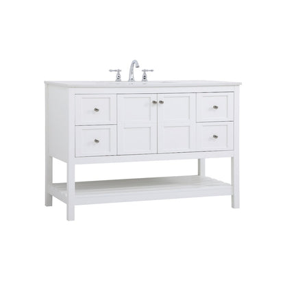 48 inch Single Bathroom Vanity in White