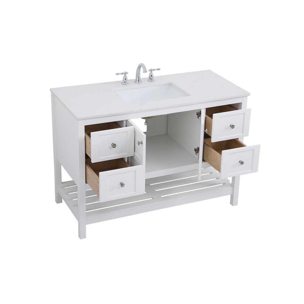 48 inch Single Bathroom Vanity in White