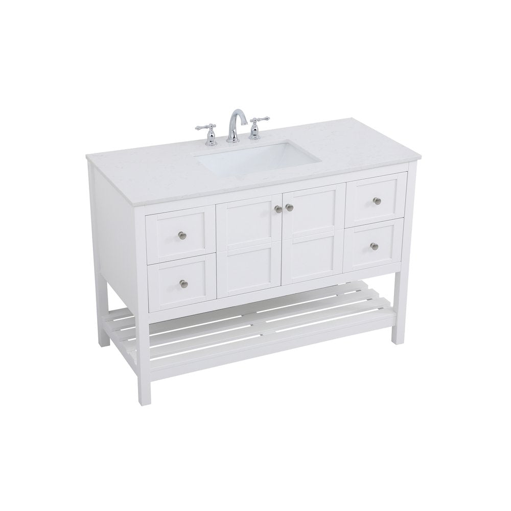 48 inch Single Bathroom Vanity in White