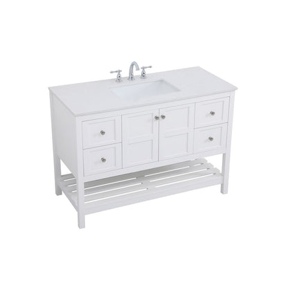 48 inch Single Bathroom Vanity in White