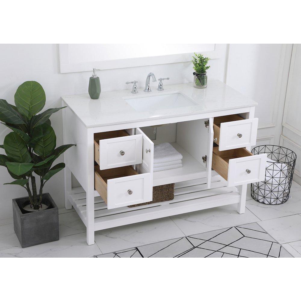 48 inch Single Bathroom Vanity in White