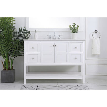 48 inch Single Bathroom Vanity in White