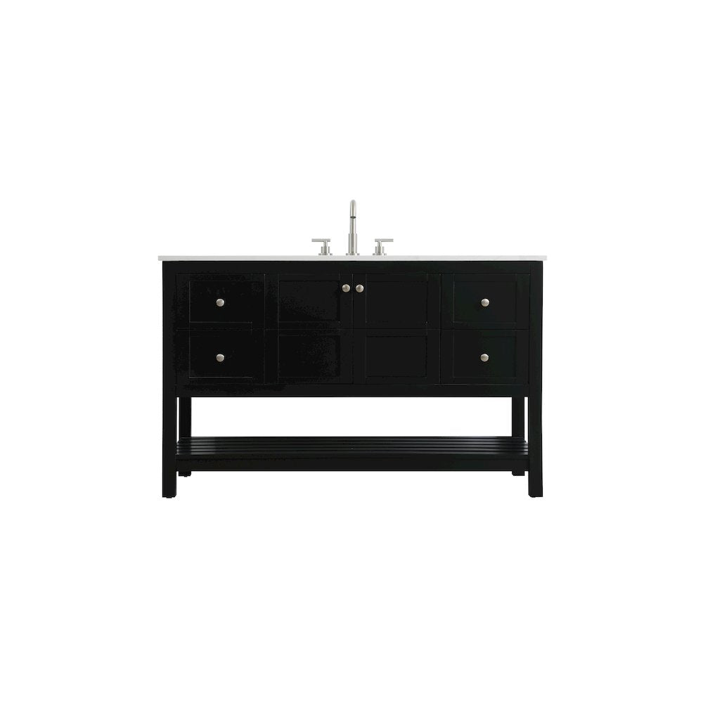 54 inch Single Bathroom Vanity in Black