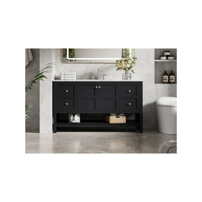 54 inch Single Bathroom Vanity in Black
