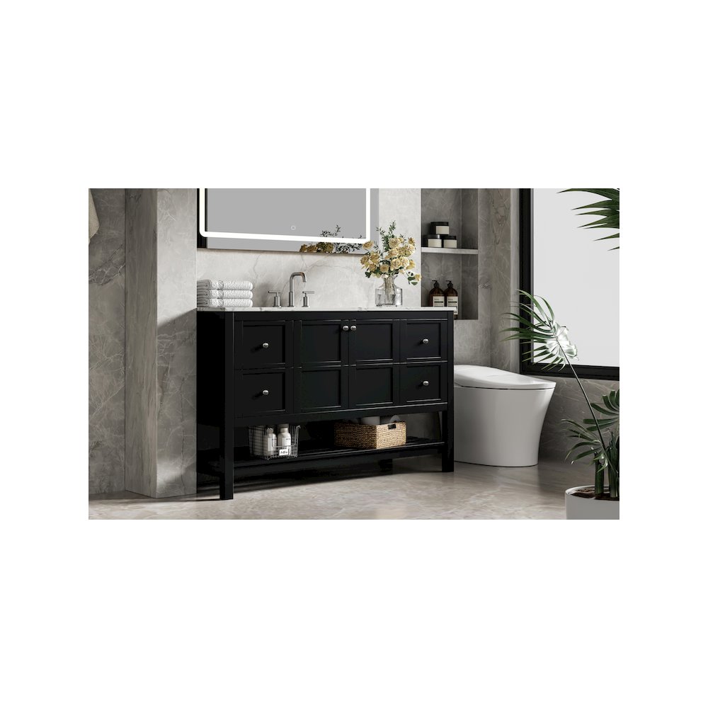 54 inch Single Bathroom Vanity in Black