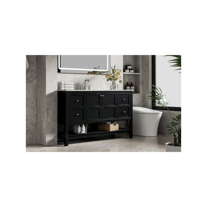 54 inch Single Bathroom Vanity in Black