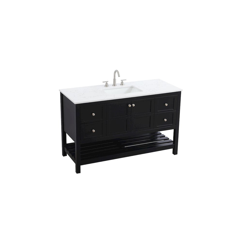54 inch Single Bathroom Vanity in Black