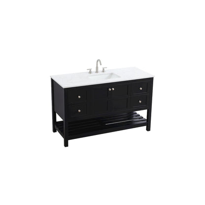 54 inch Single Bathroom Vanity in Black